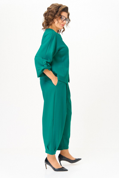 Брюки, жакет Michel chic 1436/1 изумрудный - фото 9