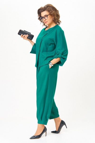 Брюки, жакет Michel chic 1436/1 изумрудный - фото 8
