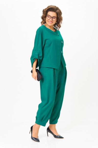 Брюки, жакет Michel chic 1436/1 изумрудный - фото 6