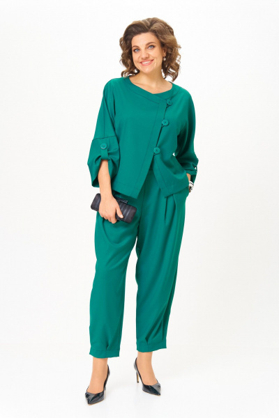 Брюки, жакет Michel chic 1436/1 изумрудный - фото 5