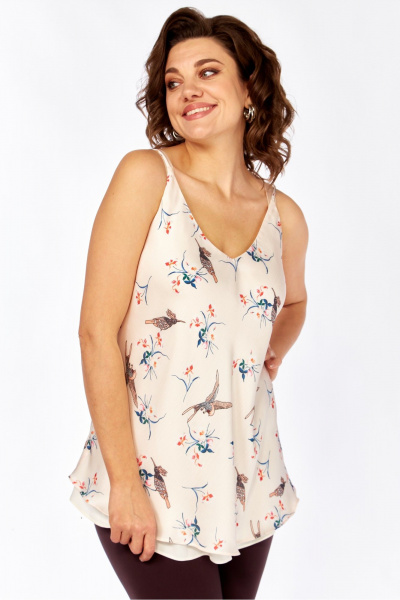 Топ Avenue 0346 молочный_дизайн_птички - фото 4