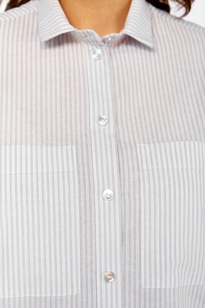 Рубашка Avenue 0338-4 полоска_серый+молочный - фото 9