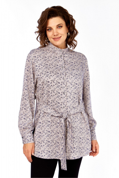Рубашка Avenue 0347 серый_дизайн_цветочек - фото 1