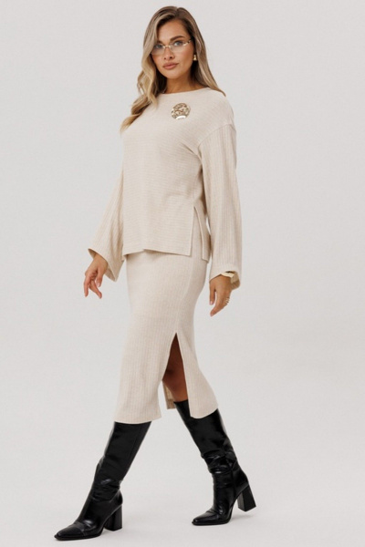 Джемпер, юбка Faufilure C1582 бежевый - фото 3