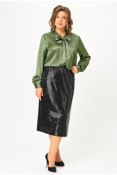 Блуза Andina city 5042-25 оливковый - фото 6