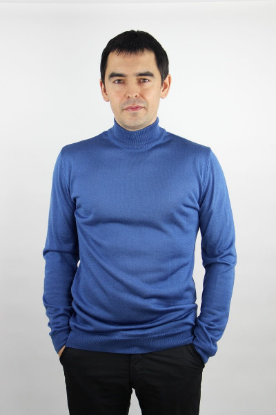 Демисезонный зауженный свитер с двойным воротником Полесье С3012-15 5С1749-Д43 170,176 королевский_синий - фото 1