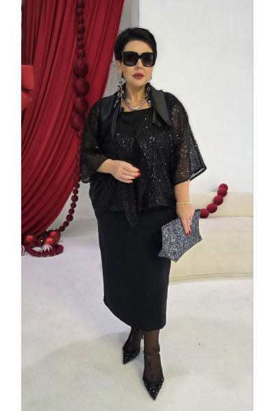 Жакет, платье Vittoria Queen 26333 черный - фото 11