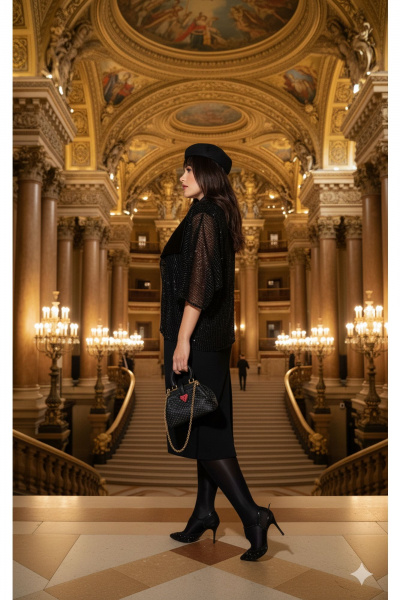 Жакет, платье Vittoria Queen 26333 черный - фото 10