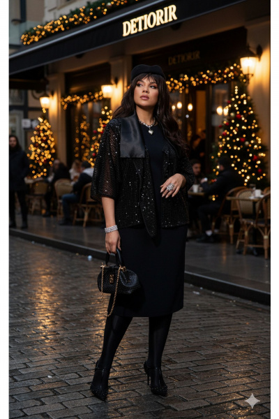 Жакет, платье Vittoria Queen 26333 черный - фото 6