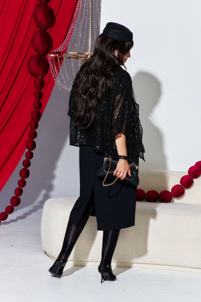 Жакет, платье Vittoria Queen 26333 черный - фото 4