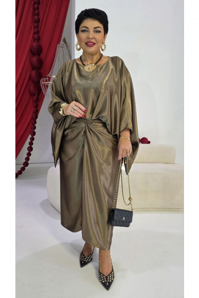 Блуза, юбка Vittoria Queen 26343/1 перламутрово-золотой - фото 11