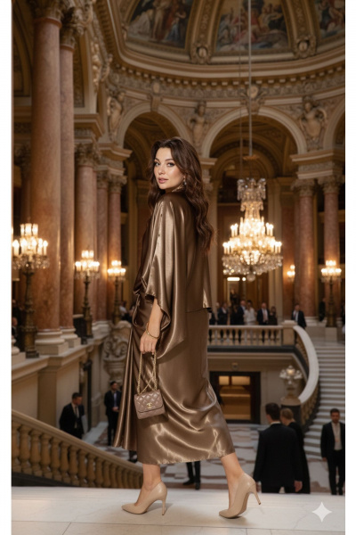 Блуза, юбка Vittoria Queen 26343/1 перламутрово-золотой - фото 8