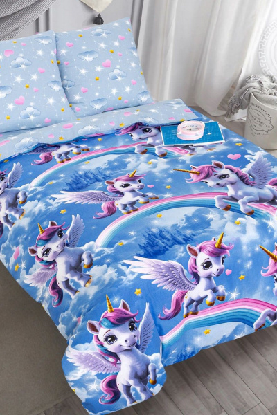 Наволочка, пододеяльник, простыня АРТПОСТЕЛЬ 912 единорожки - фото 1