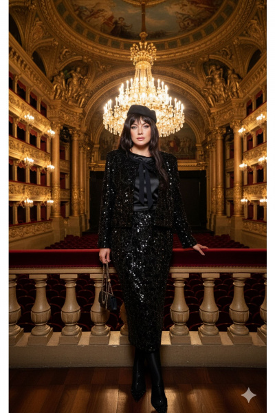 Блуза, жакет, юбка Vittoria Queen 27593 черный - фото 3