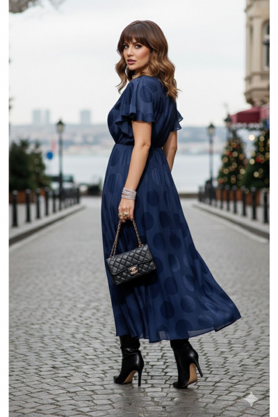 Платье Vittoria Queen 28483 темно-синий - фото 7