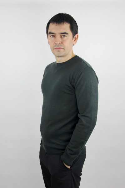 Джемпер мужской вязаный трикотажный с шерстью и длинным рукавом Полесье С5624-19 0С2011-Д43 182,188 дипломат - фото 3