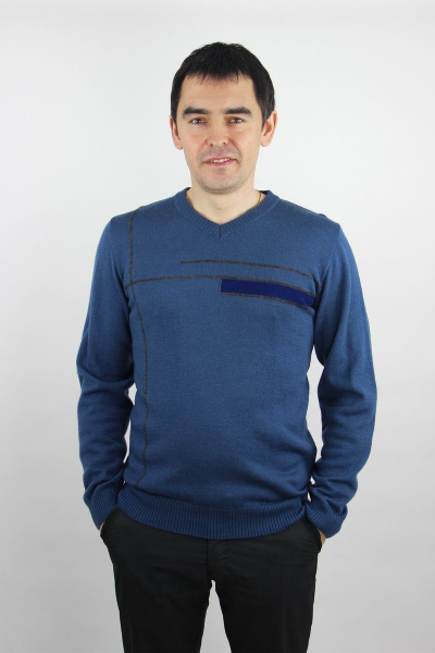 Джемпер мужской из трикотажа с V-образным вырезом и ластиком Полесье С5664-20 0С8621-Д43 170,176 габардин - фото 1