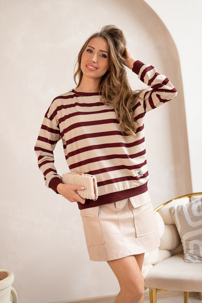 Джемпер Nika.PL 0304701 полоска_бордо - фото 3