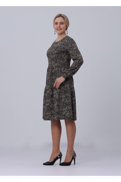 Платье Полинушка 669/3 бежевые цветы - фото 2