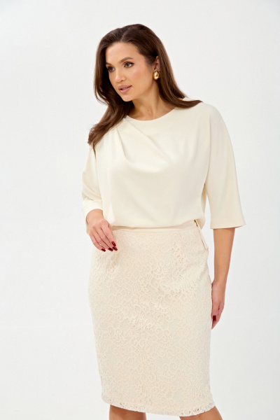 Блуза, юбка TVIN 7886 молочный - фото 9