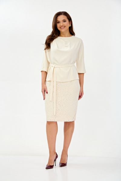 Блуза, юбка TVIN 7886 молочный - фото 1