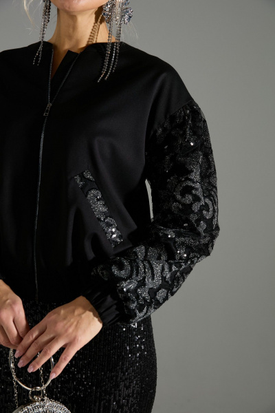 Бомбер, юбка LM К168042 черный - фото 7