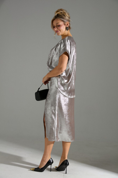 Блуза, юбка LM М94 бежевый_шиммер - фото 4