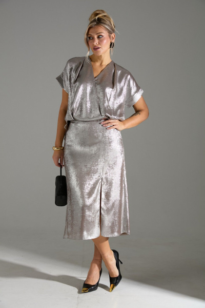 Блуза, юбка LM М94 бежевый_шиммер - фото 1