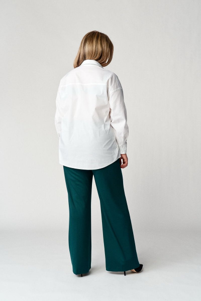 Свободные широкие брюки из трикотажа с высокой талией Almirastyle 156 зелёный - фото 4