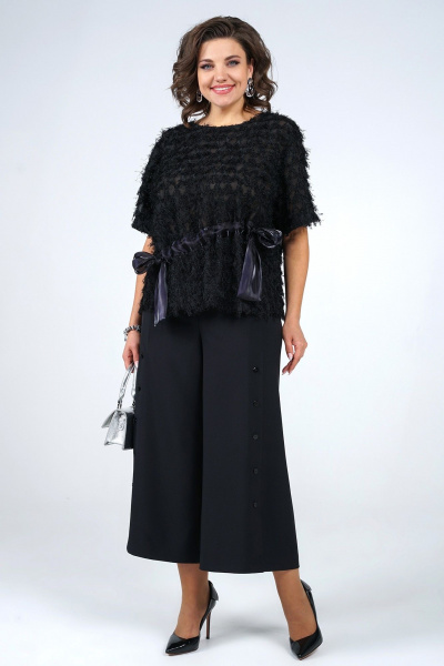 Блуза, брюки Alani Collection 2264 черный - фото 1