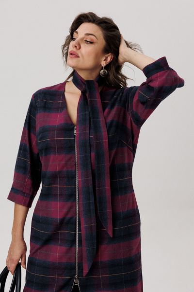 Платье Anelli 1728 винная_геометрия - фото 8