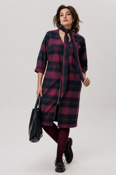 Платье Anelli 1728 винная_геометрия - фото 7