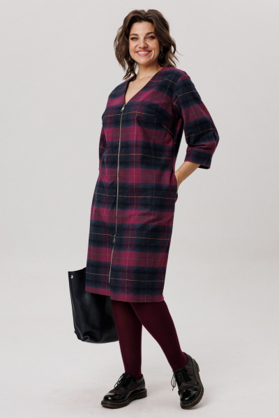 Платье Anelli 1728 винная_геометрия - фото 6