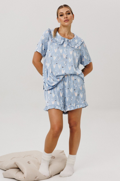 Блуза, шорты Anelli 1749 небесный_зефир - фото 4