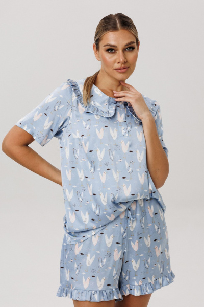 Блуза, шорты Anelli 1749 небесный_зефир - фото 3
