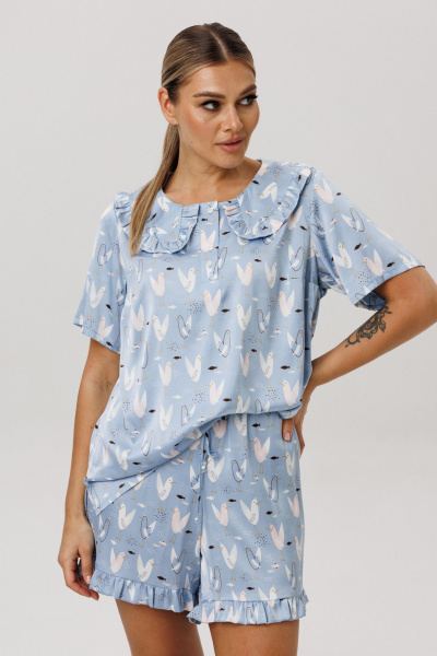 Блуза, шорты Anelli 1749 небесный_зефир - фото 1