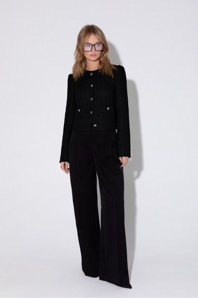Костюм-двойка из шанель с широкими брюками палаццо PiRS 5410 черный - фото 1