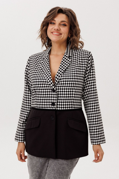 Жакет Anelli 1756 ретро_монохром - фото 9