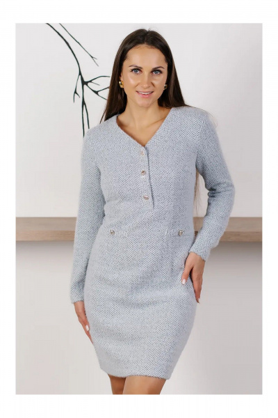 Платье MONA STYLE 22046/1 серый - фото 2