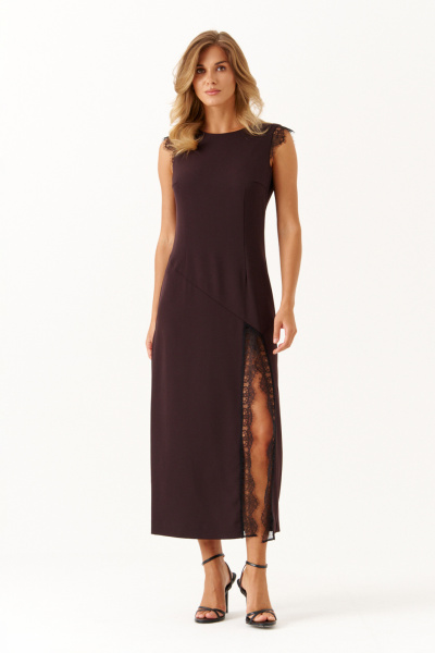 Платье Панда 117680 коричневый - фото 1