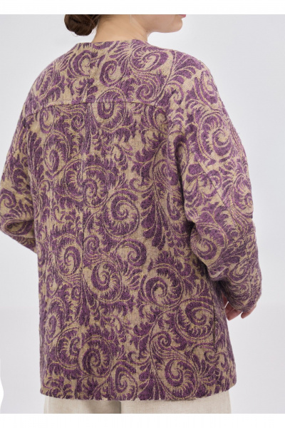 Жакет Полинушка 709 жёлто-фиолетовый_огурчик - фото 5