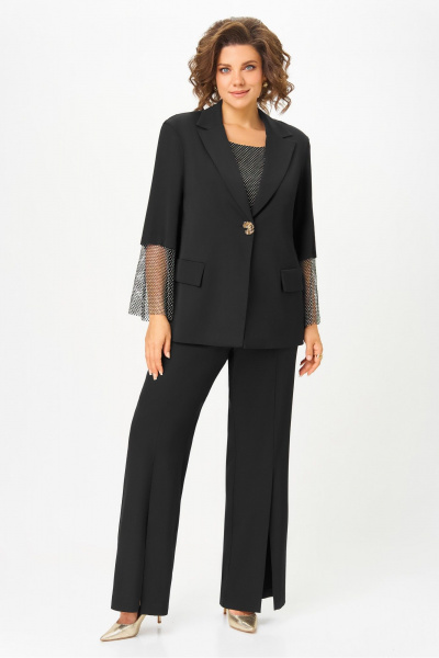 Брюки, жакет, топ DaLi 7064 чёрный - фото 1