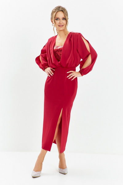 Платье Euromoda 669 красный - фото 1