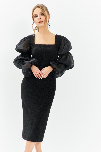 Платье Euromoda 678 черный/люрекс - фото 2