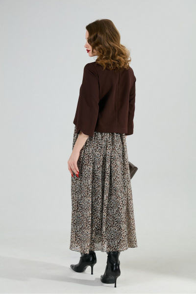 Платье NikVa 740-20 шоколад_шоколадная абстракция - фото 8