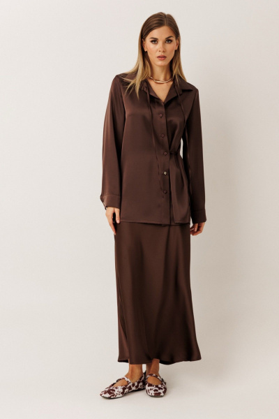 Блуза KOKOdea 20004 шоколад - фото 4