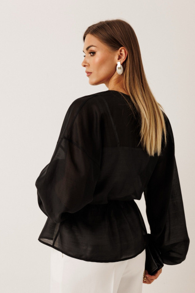 Блуза, брюки, топ KOKOdea 30001 чёрный и молочный - фото 6