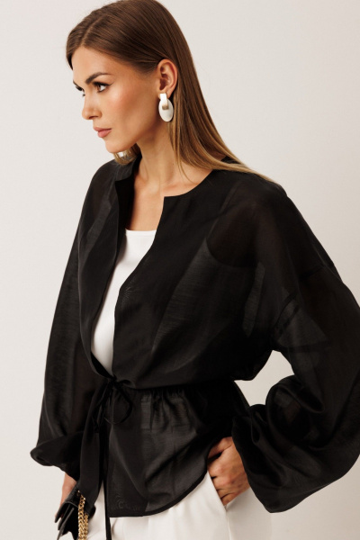 Блуза, брюки, топ KOKOdea 30001 чёрный и молочный - фото 5