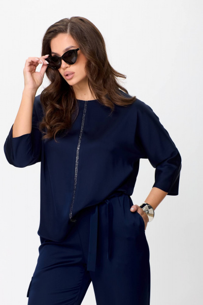 Блуза, брюки Karina deLux M-1295/1 темно-синий - фото 5