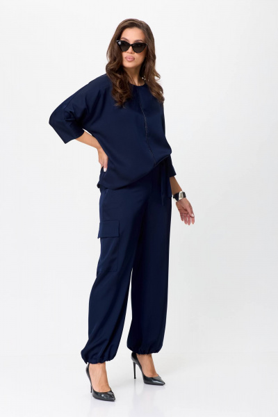 Блуза, брюки Karina deLux M-1295/1 темно-синий - фото 4